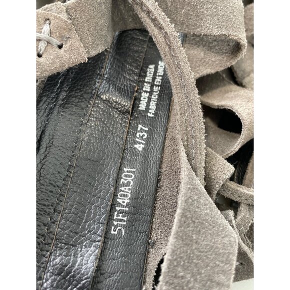 Free People Cypress Tall Gladiator Leather Sandal Size 37 Open Toe Back Zip Boho - Picture 3 of 7